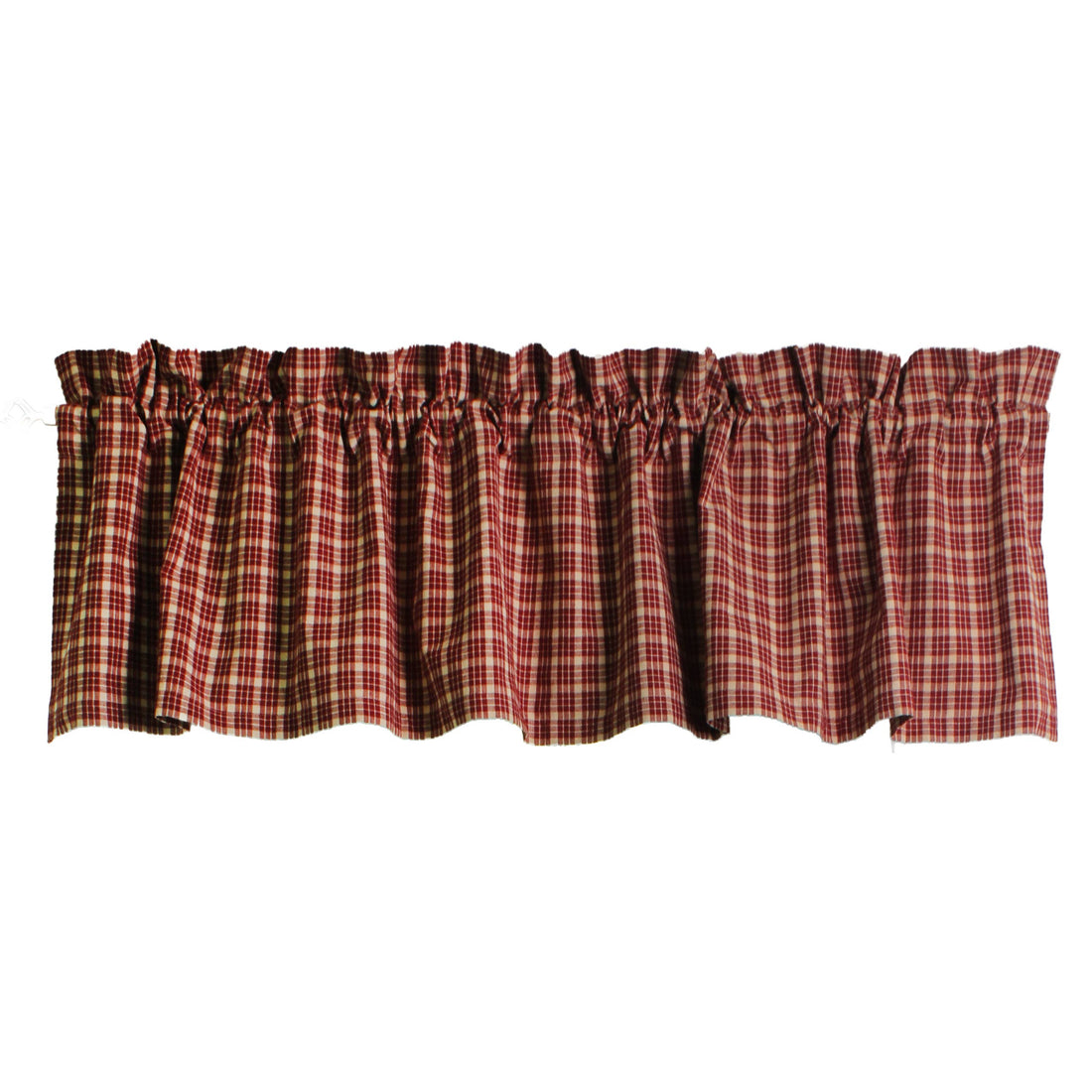 Appleton Barn Red Plaid Valance VL113017- Home Collections by Raghu