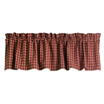 Appleton Barn Red Plaid Valance VL113017- Home Collections by Raghu