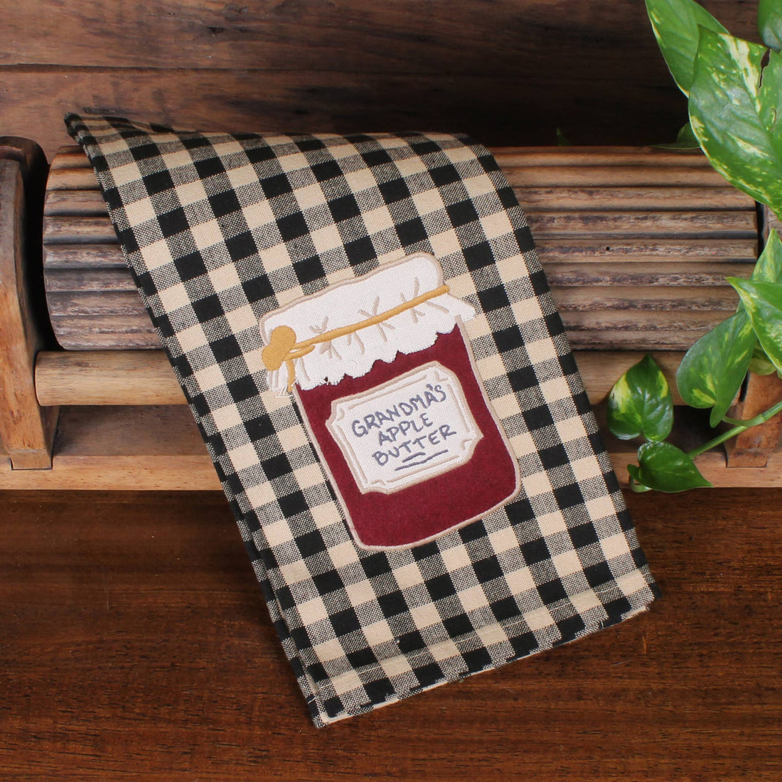 Apple Butter Jar Towel- Set of Two - Home Collections by Raghu