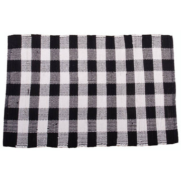 Buffalo Check 24" x 36" Black - Buttermilk - Home Collections by Raghu