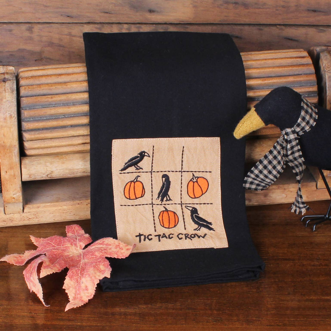 Tic Tac Crow Towel- Set of Two - Home Collections by Raghu