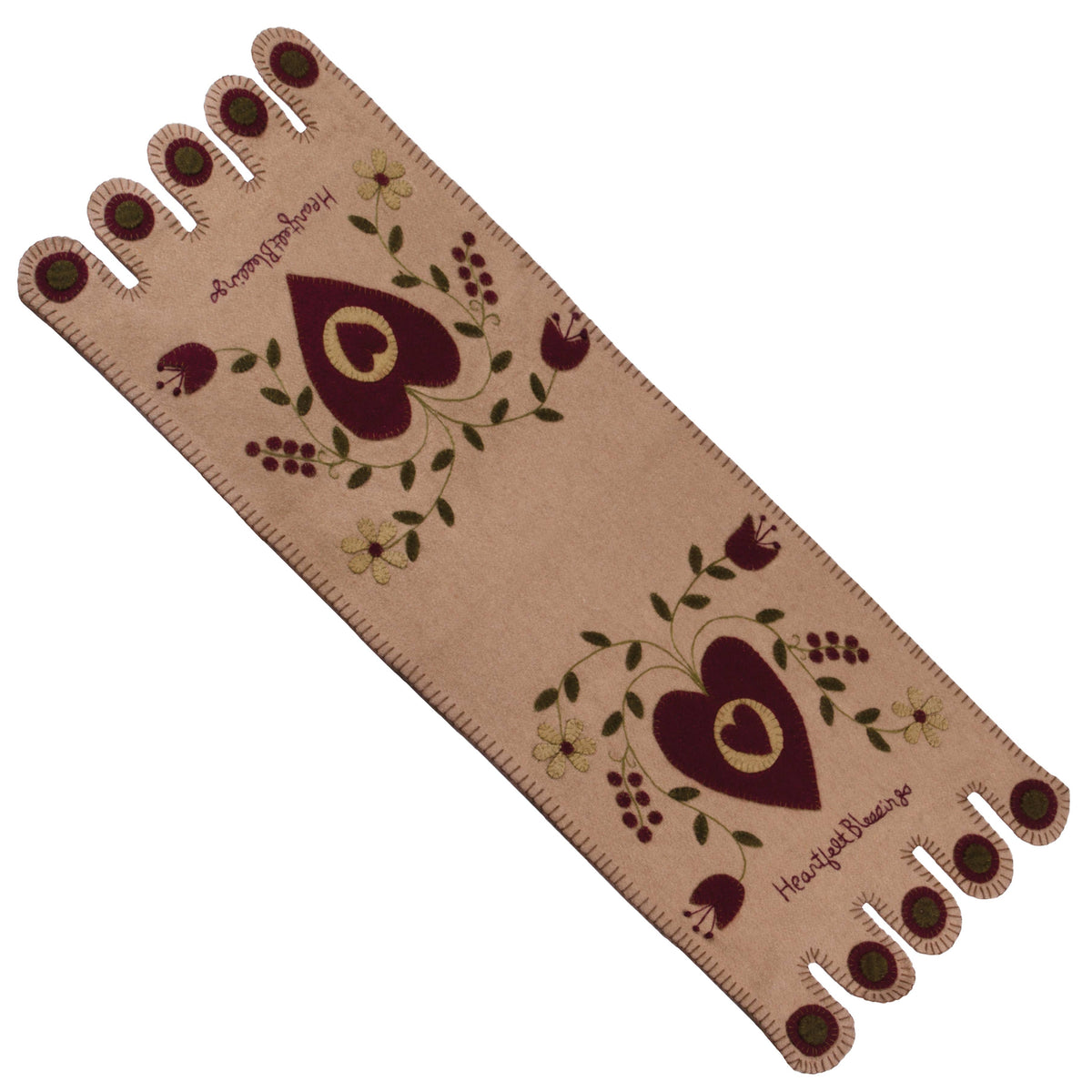 Nutmeg Heartfelt Blessings Table Runner - Home Collections by Raghu