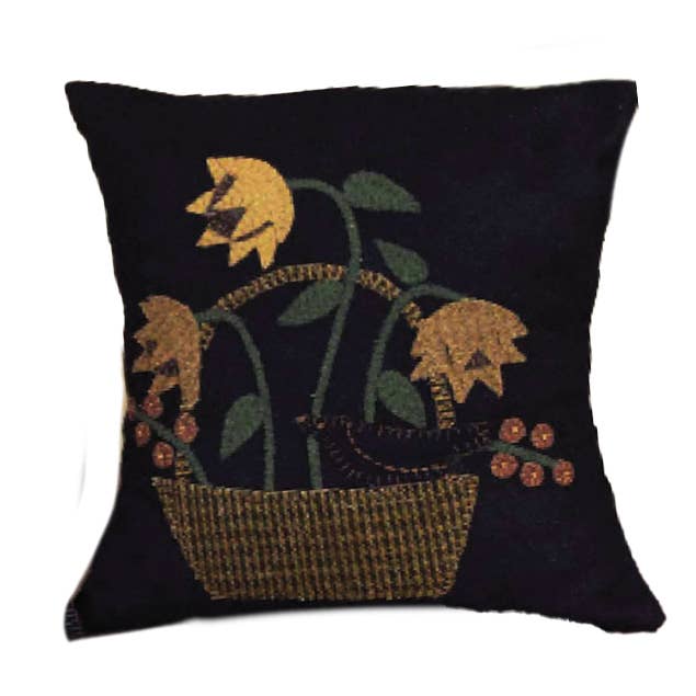 Crow In A Basket Pillow - Home Collections by Raghu