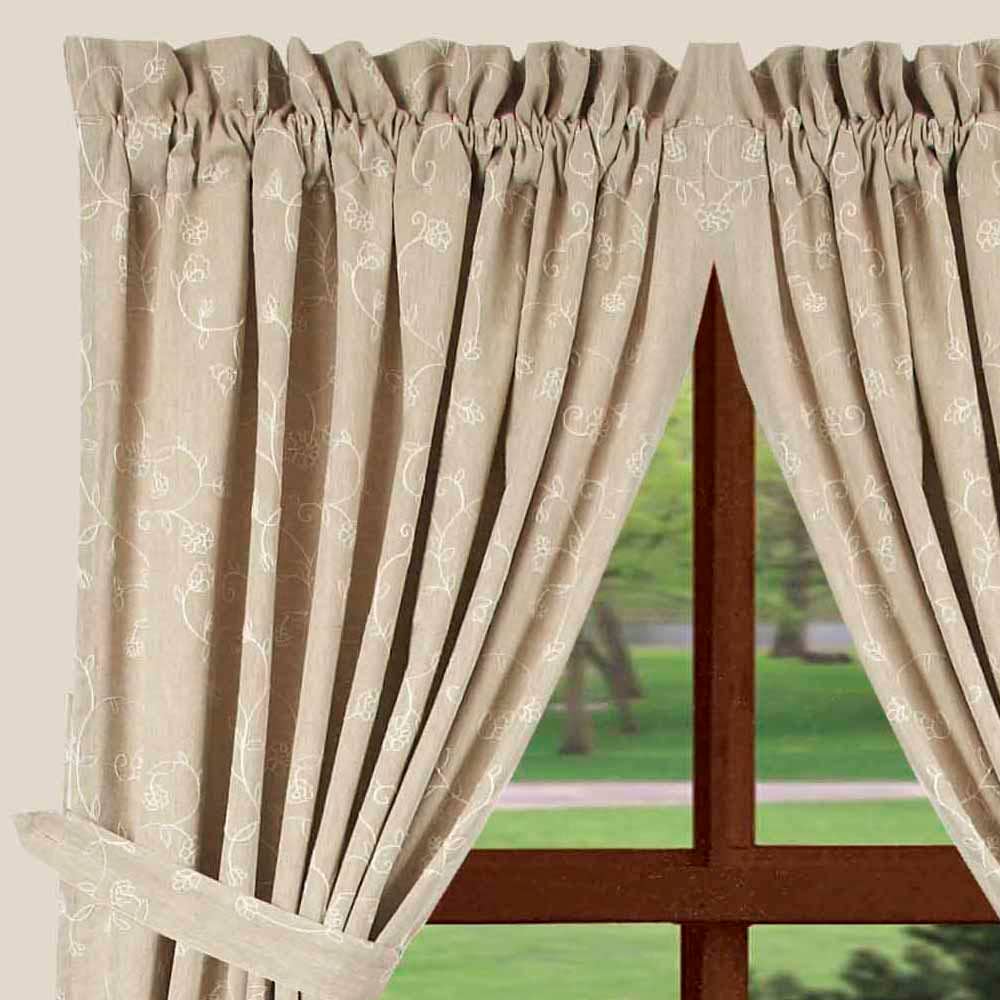 Taupe Candlewicking Taupe 63" Panels - Lined - Home Collections by Raghu