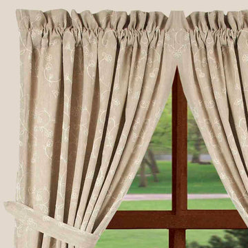 Taupe Candlewicking Taupe 63" Panels - Lined - Home Collections by Raghu