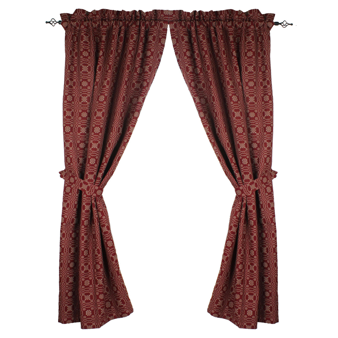 Lover's Knot  Barn Red 63 Inpanels- Lined - Home Collections by Raghu