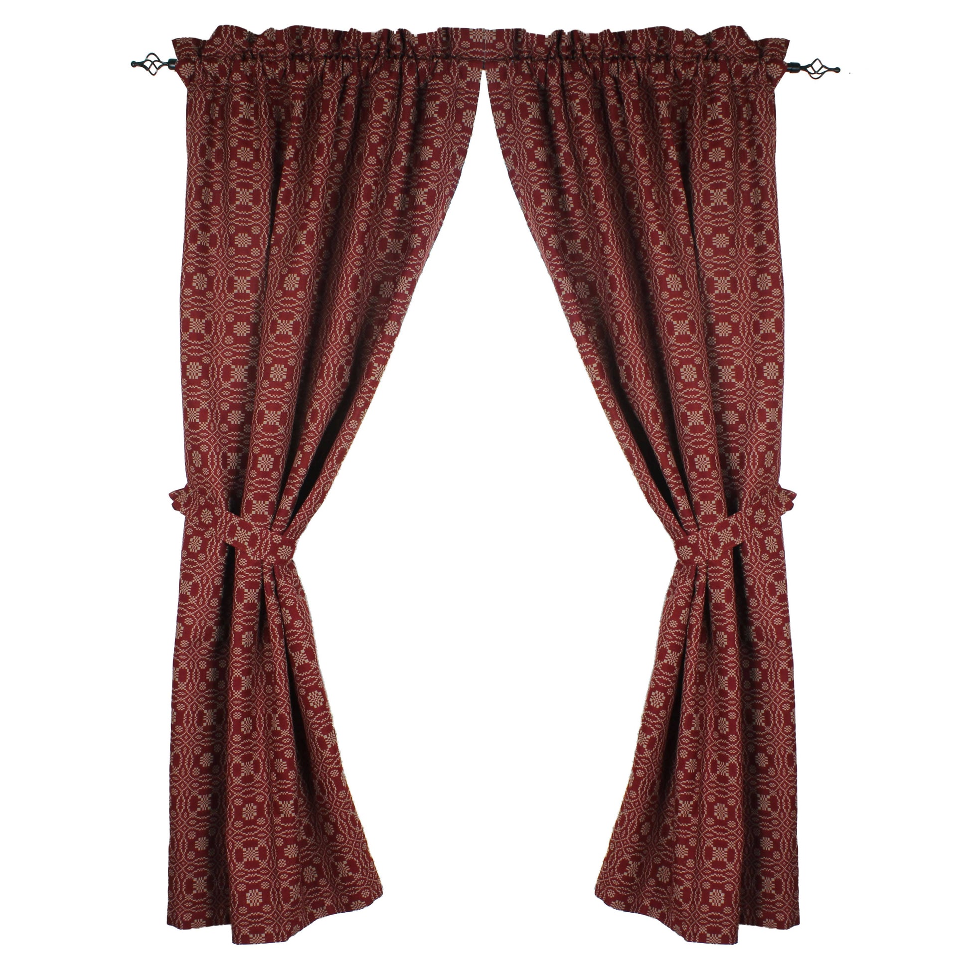 Lover's Knot  Barn Red 63 Inpanels- Lined - Home Collections by Raghu