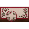 Cardinal Holly Felt Table Runner-  Home Collections by Raghu