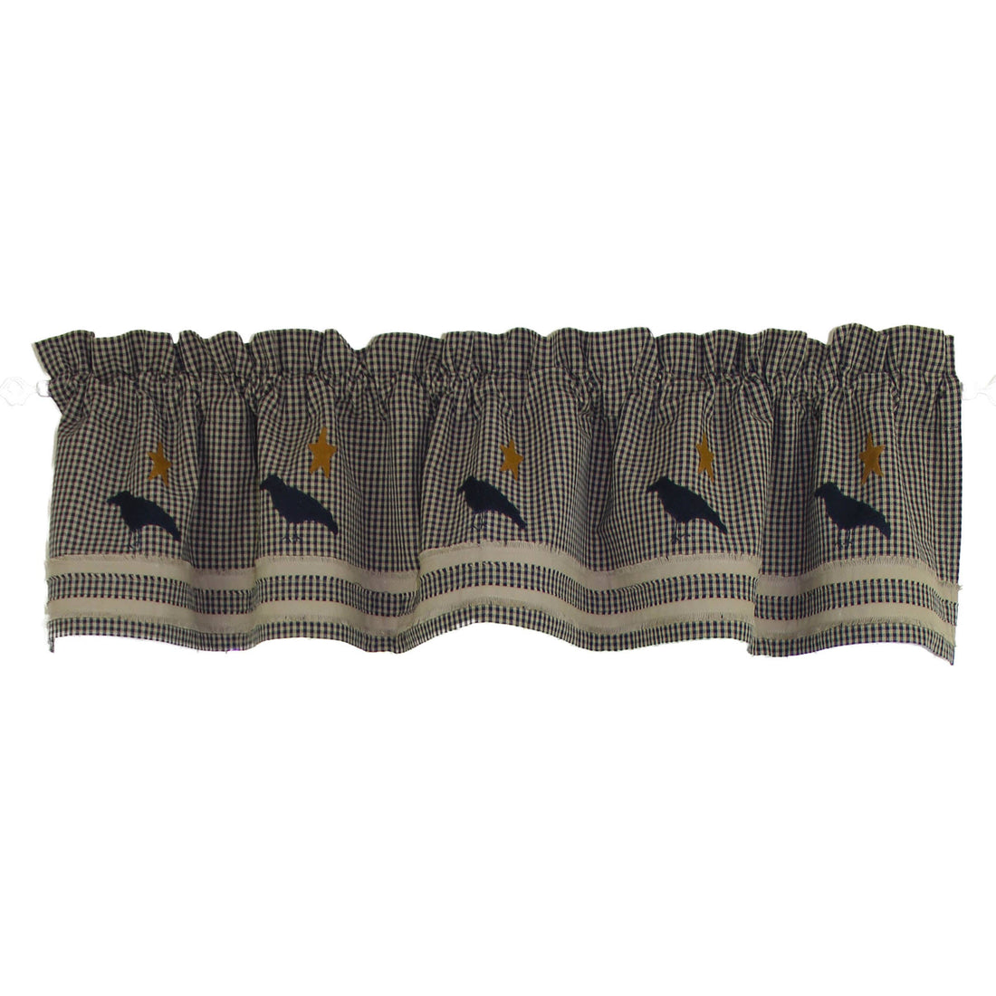 Newbury Gingham Old Crow Black - Oat Valance  - Home Collections by Raghu