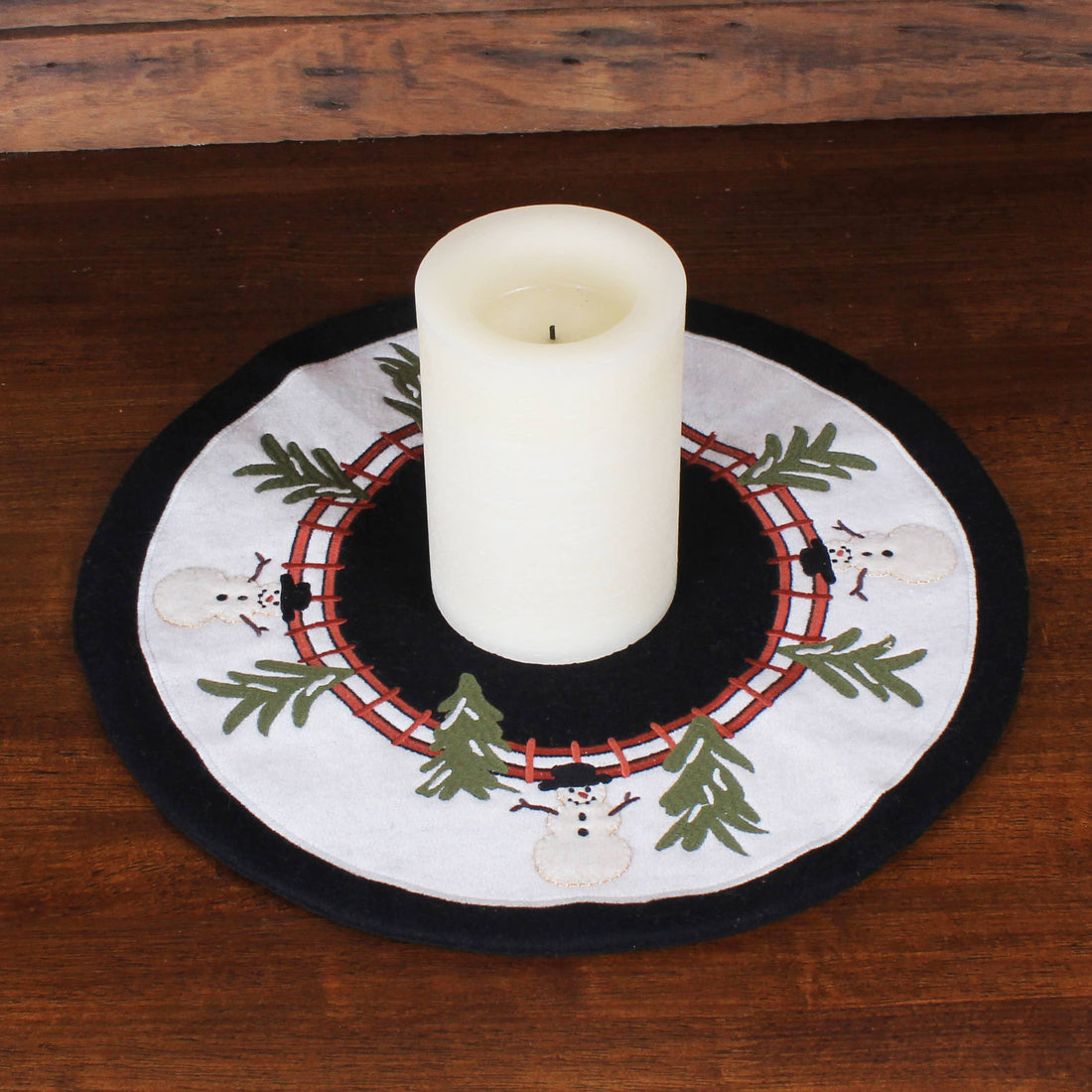 Home for the Holidays Candle Mat 15 In- Set of Two - Home Collections by Raghu