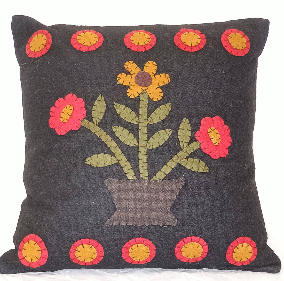 Black Mustard Blooms Pillow - Home Collections by Raghu