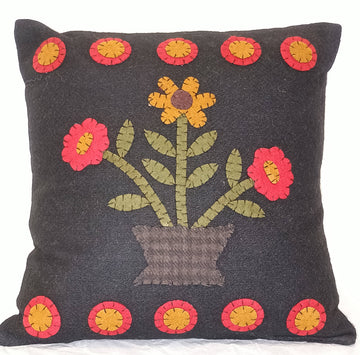 Black Mustard Blooms Pillow - Home Collections by Raghu