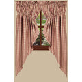 Barn Red Nutmeg Heritage House Check Barn Red Gathered Swag Lined - Home Collections by Raghu