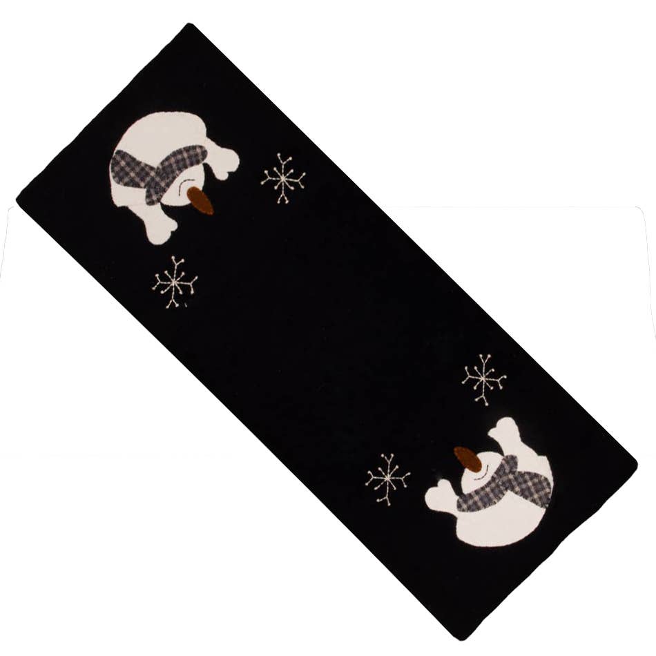 Snow Day Black Table Runner - Home Collections by Raghu