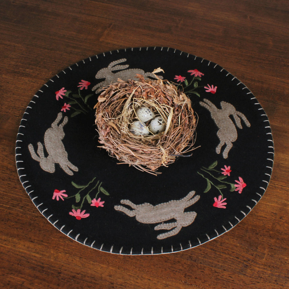 Primitive Bunny Candle Mat- Set of Two - Home Collections by Raghu