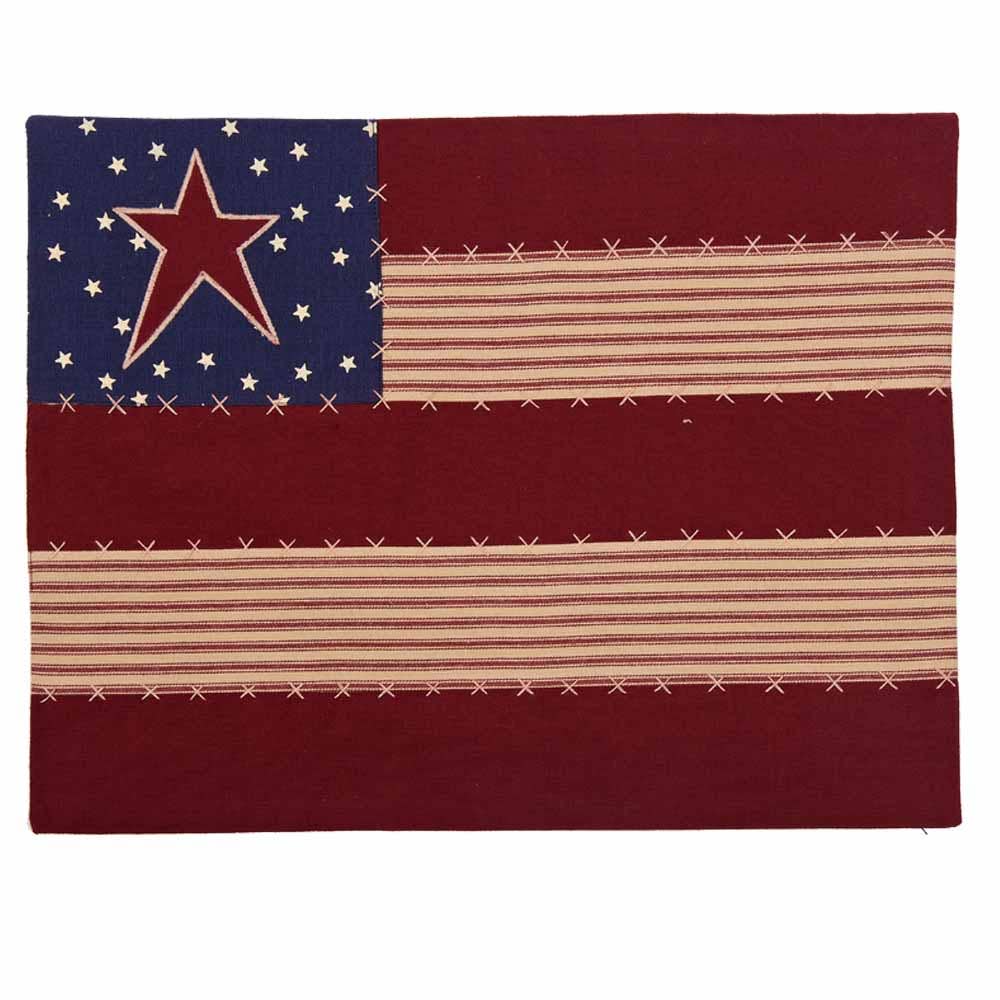 Nutmeg Indigo Barn Red Stars And Stripes Placemat Set Of Six - Home Collections by Raghu