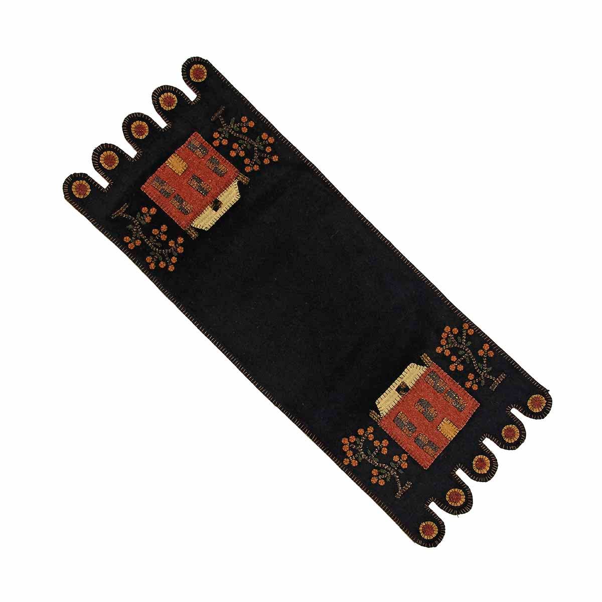 Black Primitive Manor Table Runner - Home Collections by Raghu