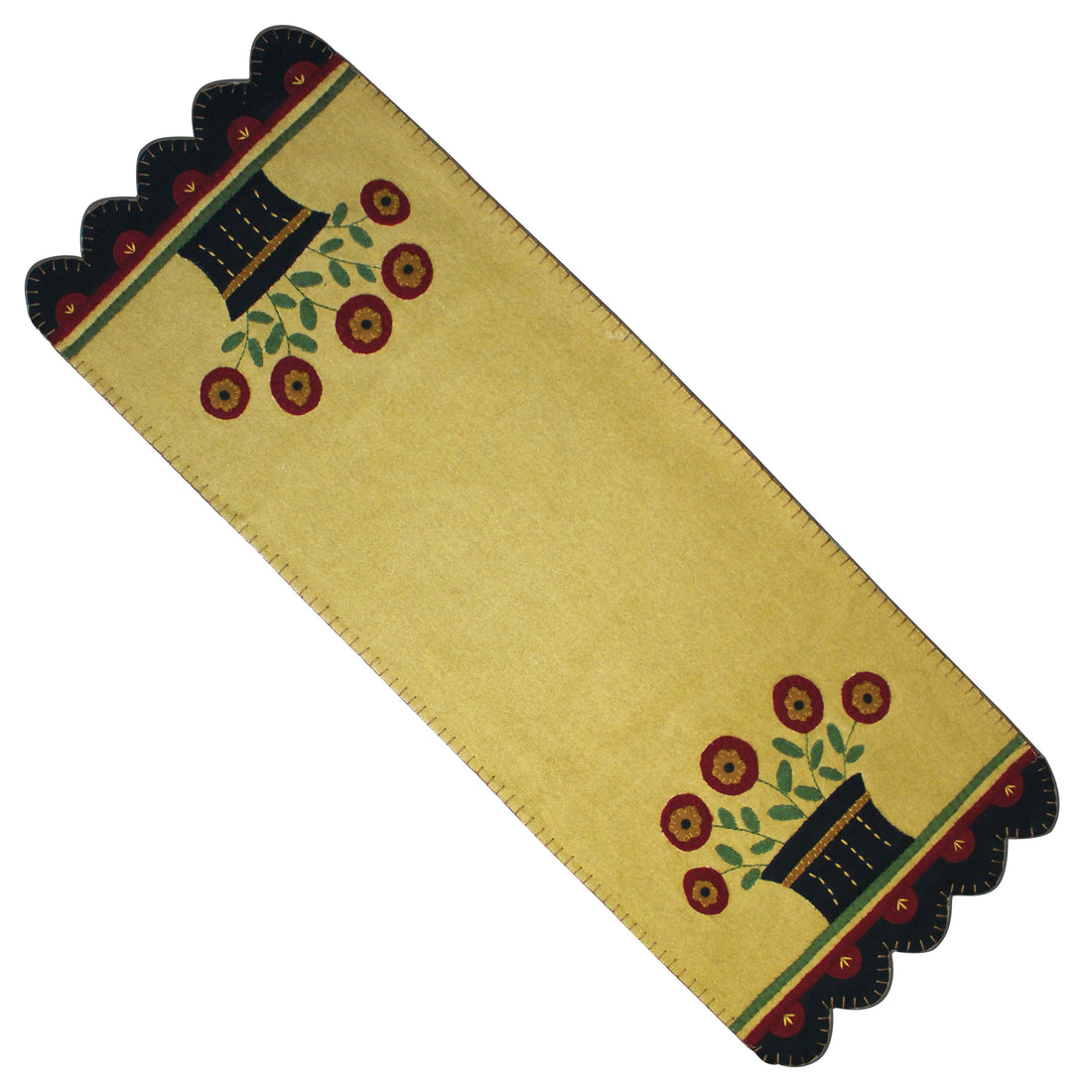 Folk Flower Basket Table Runner - Home Collections by Raghu
