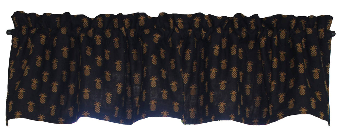 Pineapple Town Black Valance - Home Collections by Raghu