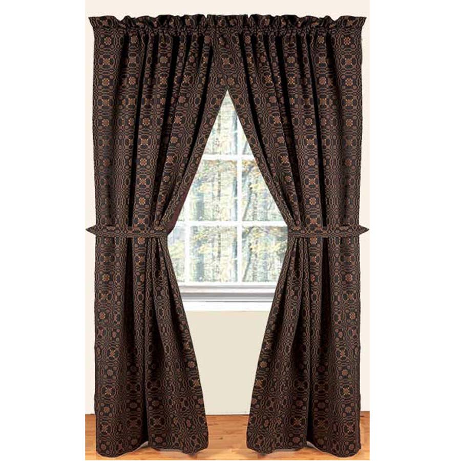 Black - Mustard Loverƒ?????s Knot Jacquard 63" Panels - Lined - Home Collections by Raghu
