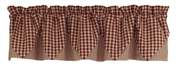 Heritage House Check Barn Red Barn Red - Nutmeg Valance VP100017