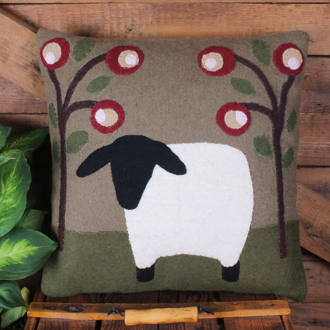 Sheep in the Grove Wool Pillow 14 In - Home Collections by Raghu
