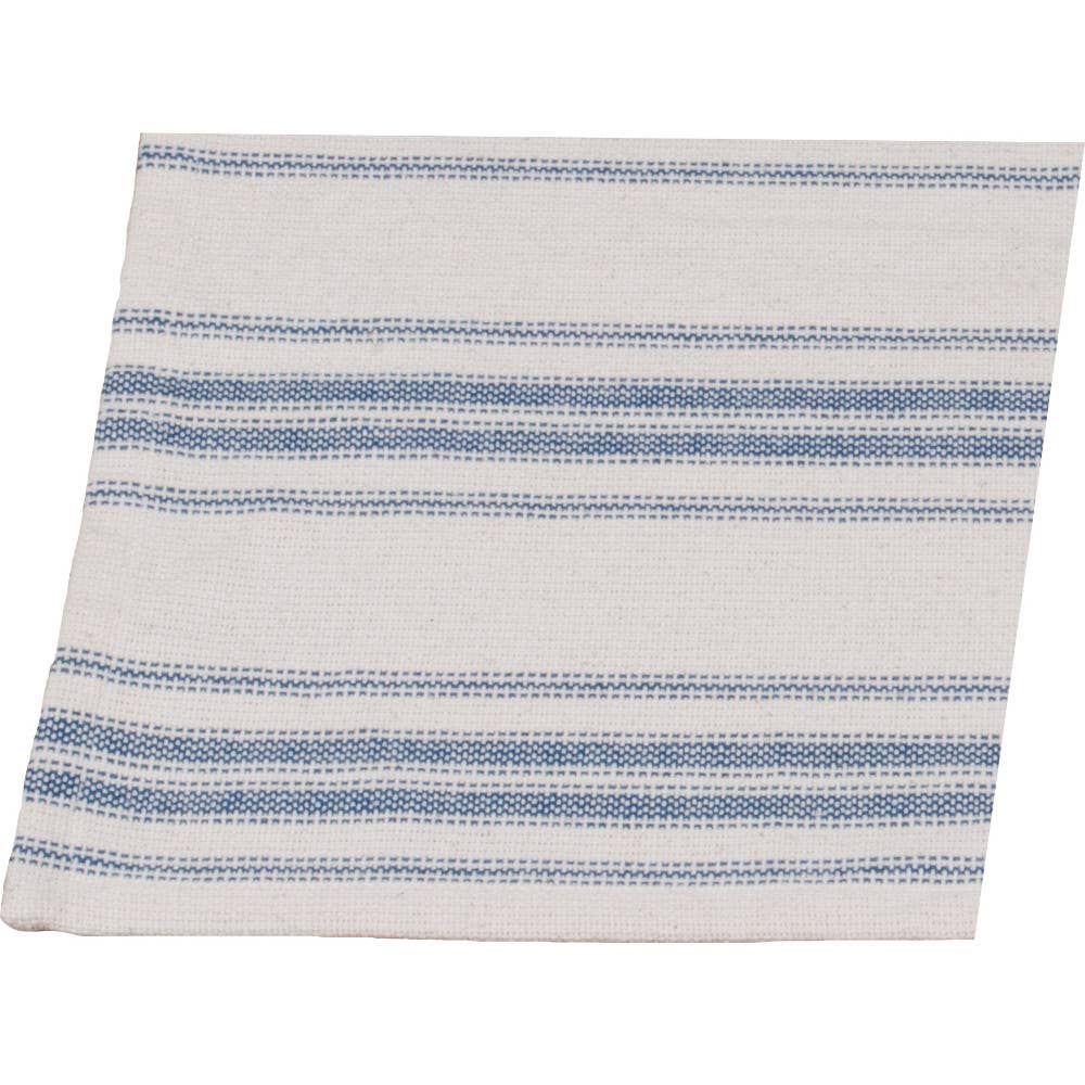 Colonial Blue-Cream Grain Sack Stripe Napkin - Set of Six - Home Collections by Raghu