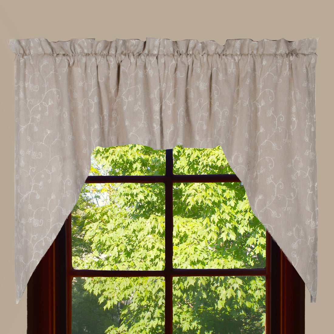 Taupe Candlewicking Taupe Swag - Lined - Home Collections by Raghu