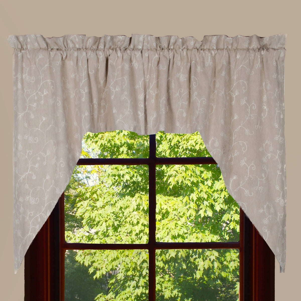 Taupe Candlewicking Taupe Swag Lined - Home Collections by Raghu